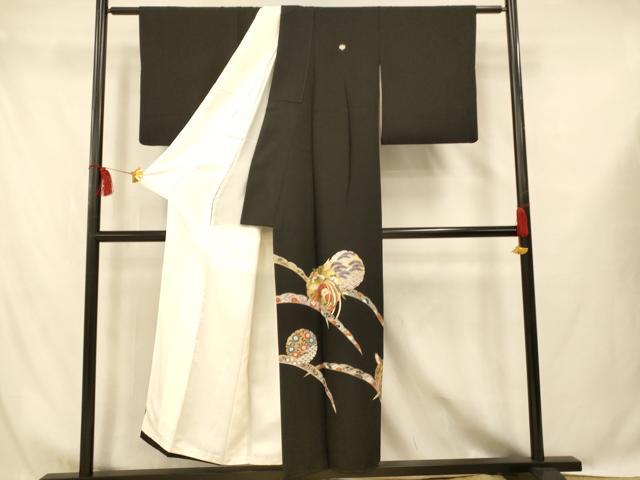 平和屋着物■豪華黒留袖　駒刺繍　雪輪鳳凰草花文　金銀彩　やまと誂製　正絹　逸品　AABG9708fw