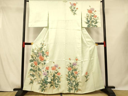 平和屋着物■訪問着 草花文 正絹 逸品 AABG9710fw