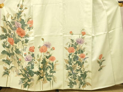 平和屋着物■訪問着 草花文 正絹 逸品 AABG9710fw