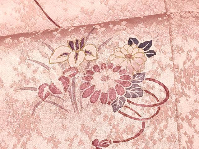 平和屋着物■訪問着 絞り 地紙草花文 金彩 正絹 逸品 AABG9718fw