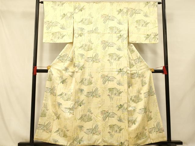 平和屋着物■上質な小紋 人物文字文 やまと誂製 正絹 逸品 AABG9721fw