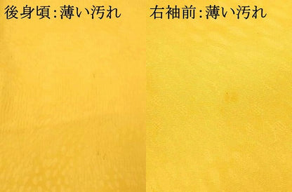 平和屋着物■上質な色無地 流水地紋 黄支子色 正絹 逸品 AABG9728fw