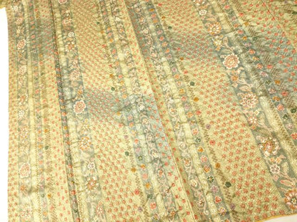 平和屋着物■上質な小紋　絞り　更紗花間道　暈し染め　金彩　正絹　逸品　AABG9731fw
