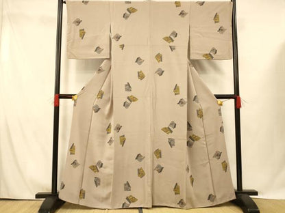 平和屋着物■上質な小紋 冊子草花文 金彩 正絹 逸品 AABG9754fw
