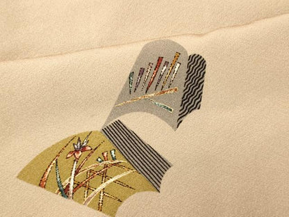 平和屋着物■上質な小紋 冊子草花文 金彩 正絹 逸品 AABG9754fw