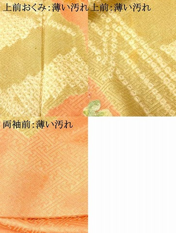 平和屋着物■訪問着 絞り 枝花渡橋文 銀彩 正絹 逸品 AABG9755fw