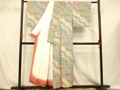 平和屋着物■上質な小紋 道長草花文 正絹 逸品 AABG9757fw