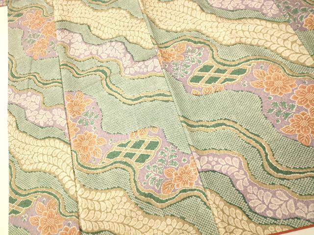 平和屋着物■上質な小紋 道長草花文 正絹 逸品 AABG9757fw
