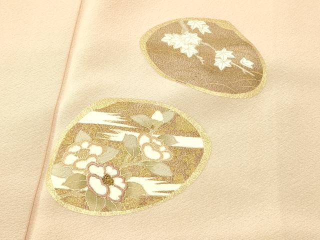 平和屋着物■訪問着 刺繍 貝合わせ枝花文 金糸 金銀彩 正絹 逸品 AABG9760fw