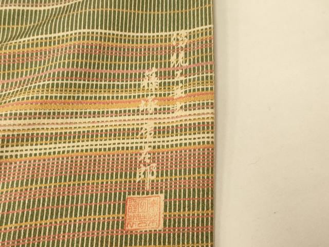 平和屋着物■上質な小紋 作家物 横段文 正絹 逸品 AABG9762fw
