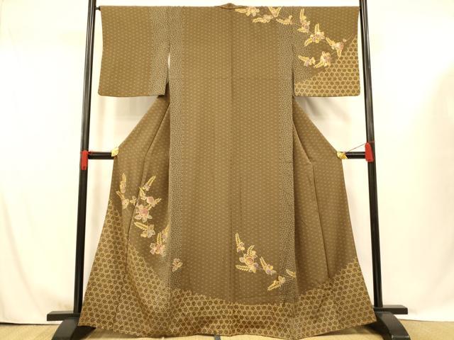 平和屋着物■訪問着 辻が花 手描き 金彩 正絹 逸品 AABG9765fw