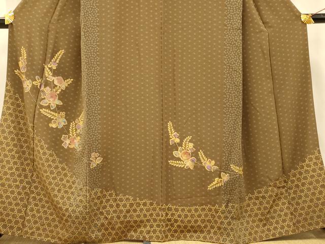 平和屋着物■訪問着 辻が花 手描き 金彩 正絹 逸品 AABG9765fw