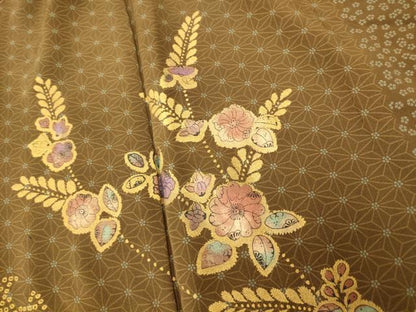 平和屋着物■訪問着 辻が花 手描き 金彩 正絹 逸品 AABG9765fw