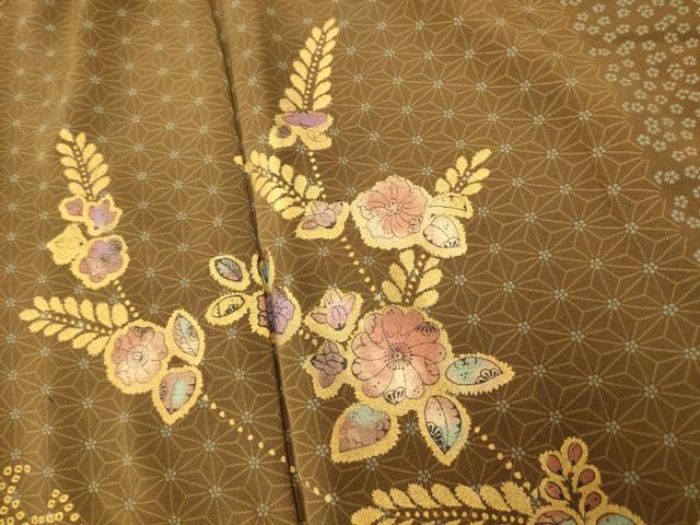 平和屋着物■訪問着 辻が花 手描き 金彩 正絹 逸品 AABG9765fw