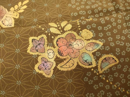 平和屋着物■訪問着 辻が花 手描き 金彩 正絹 逸品 AABG9765fw