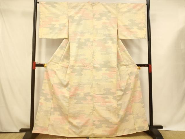 平和屋着物■お召 吉祥エ霞文 正絹 逸品 未使用 AABG9768fw