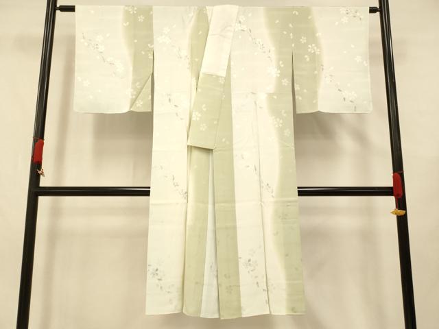 平和屋着物■長襦袢 袷 枝花文 暈し染め 金彩 正絹 逸品 AABG9772fw