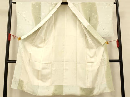平和屋着物■長襦袢 袷 枝花文 暈し染め 金彩 正絹 逸品 AABG9772fw
