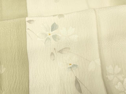 平和屋着物■長襦袢 袷 枝花文 暈し染め 金彩 正絹 逸品 AABG9772fw