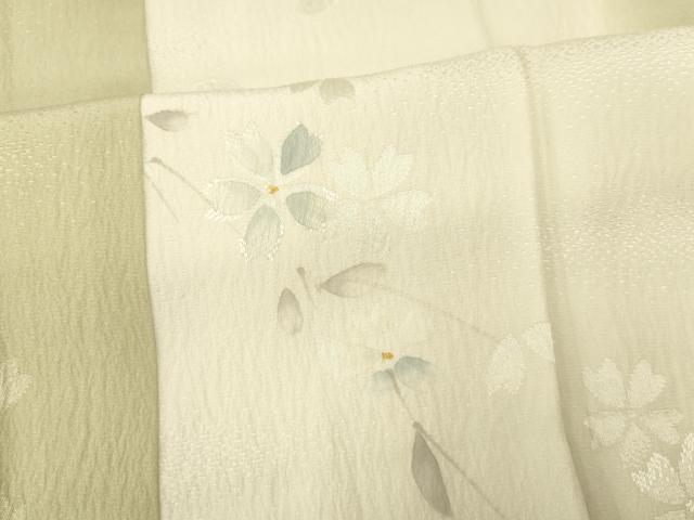 平和屋着物■長襦袢 袷 枝花文 暈し染め 金彩 正絹 逸品 AABG9772fw