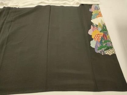 平和屋着物■豪華黒留袖　作家物　風景文　正絹　逸品　AABG9779fw