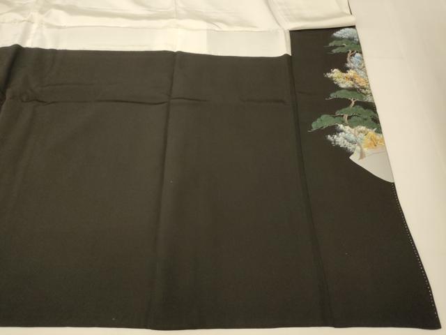 平和屋着物■豪華黒留袖　手描き　京百景　暈し染め　金彩　正絹　逸品　AABG9783fw