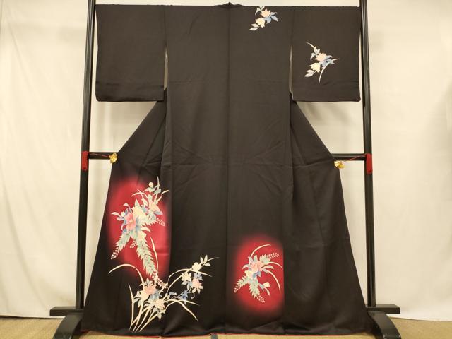 平和屋着物■訪問着 草花文 暈し染め 正絹 逸品 AABG9793fw