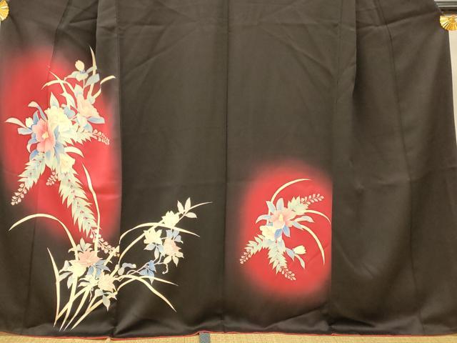 平和屋着物■訪問着 草花文 暈し染め 正絹 逸品 AABG9793fw
