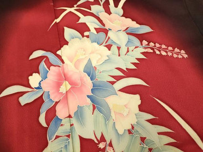 平和屋着物■訪問着 草花文 暈し染め 正絹 逸品 AABG9793fw