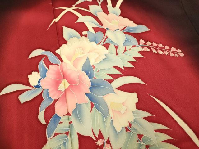 平和屋着物■訪問着 草花文 暈し染め 正絹 逸品 AABG9793fw