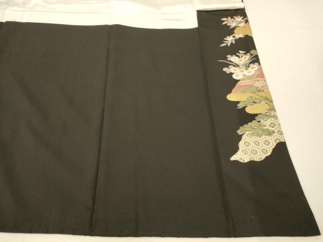 平和屋着物■豪華黒留袖 鳳凰貝桶文 金彩 正絹 逸品 AABG9797fw