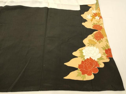 平和屋着物■豪華黒留袖　駒刺繍　松竹梅雉文　金銀糸　金彩　正絹　逸品　AABG9798fw