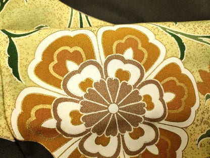 平和屋着物■豪華黒留袖 駒刺繍 鳳凰更紗花文 金糸 金彩 正絹 逸品 AABG9804fw