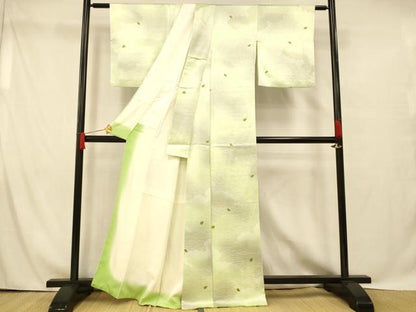 平和屋着物■上質な小紋 雲取り芝文 暈し染め 正絹 逸品 AABG9805fw