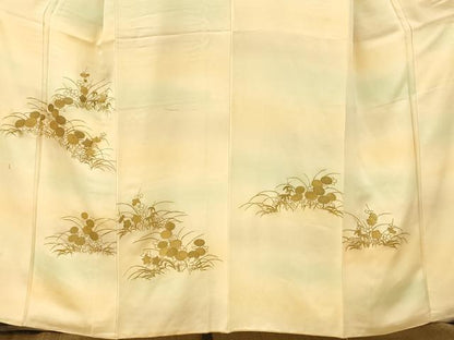 平和屋着物■訪問着 草花文 暈し染め 金彩 正絹 逸品 AABG9806fw