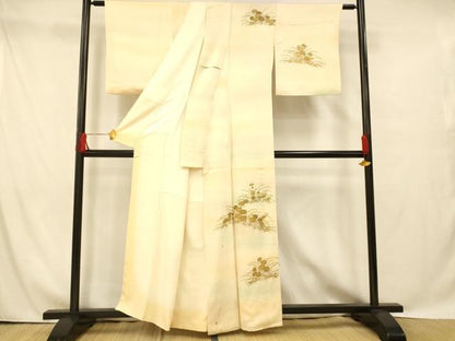 平和屋着物■訪問着 草花文 暈し染め 金彩 正絹 逸品 AABG9806fw