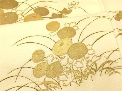 平和屋着物■訪問着 草花文 暈し染め 金彩 正絹 逸品 AABG9806fw