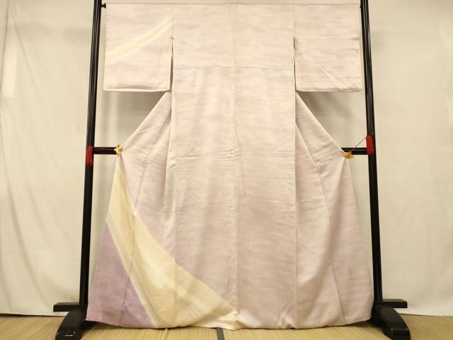 平和屋着物■訪問着　作家物　霞斜縞文　暈し染め　正絹　逸品　AABG9807fw