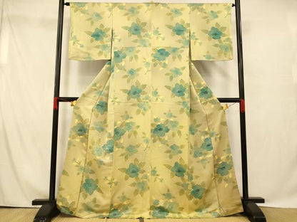 平和屋着物■上質な小紋 草花文 暈し染め 正絹 逸品 AABG9809fw
