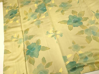 平和屋着物■上質な小紋 草花文 暈し染め 正絹 逸品 AABG9809fw