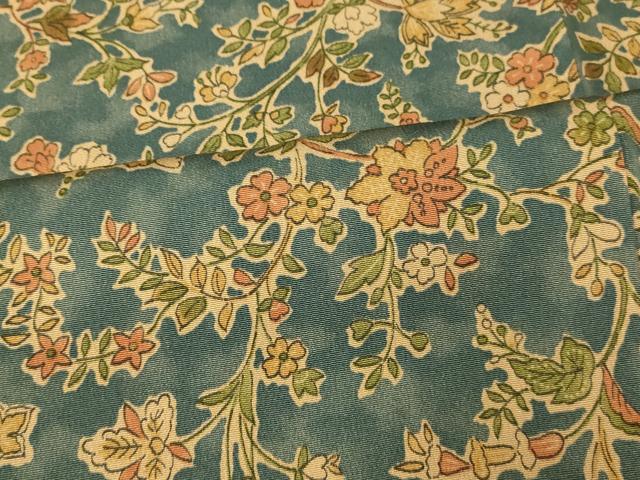 平和屋着物■上質な小紋 更紗花文 正絹 逸品 AABG9810fw