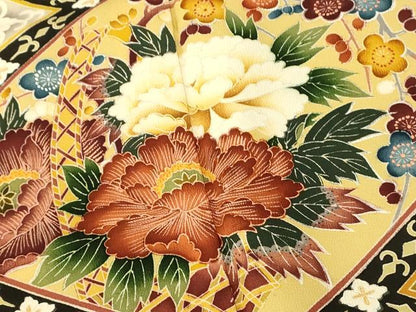 平和屋着物■豪華黒留袖　作家物　飾花菱文　正絹　逸品　AABG9811fw