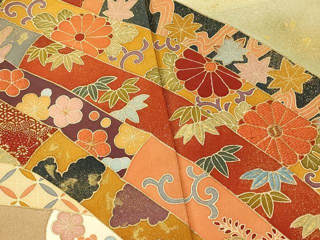 平和屋着物■豪華黒留袖　作家物　駒刺繍　吉祥竹文　暈し染め　金糸　金彩　正絹　逸品　AABG9813fw
