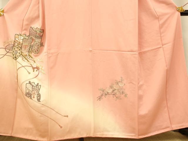 平和屋着物■中国三大刺繍 相良刺繍 総刺繍 訪問着 御所車葵文 暈し染め 正絹 逸品 AABG9816fw