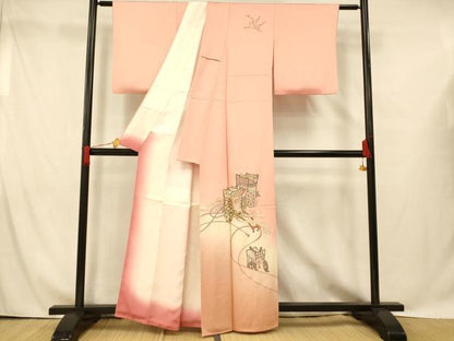 平和屋着物■中国三大刺繍 相良刺繍 総刺繍 訪問着 御所車葵文 暈し染め 正絹 逸品 AABG9816fw