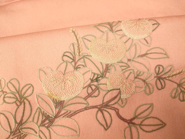 平和屋着物■中国三大刺繍 相良刺繍 総刺繍 訪問着 御所車葵文 暈し染め 正絹 逸品 AABG9816fw