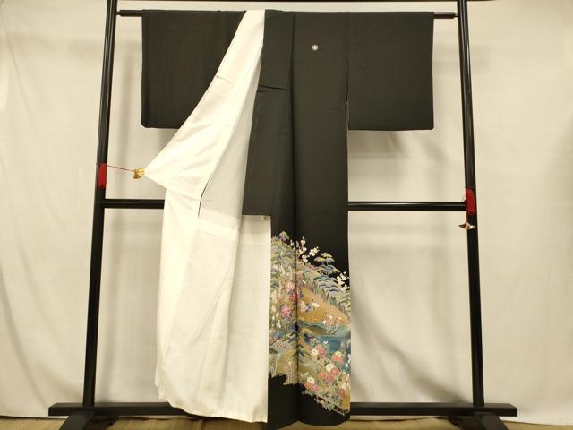 平和屋着物■豪華黒留袖 作家物 風景文 暈し染め 正絹 逸品 AABG9820fw