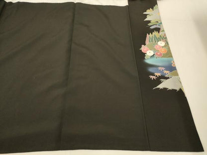 平和屋着物■豪華黒留袖 作家物 風景文 暈し染め 正絹 逸品 AABG9820fw