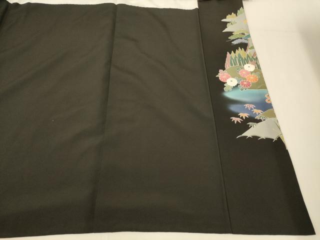 平和屋着物■豪華黒留袖 作家物 風景文 暈し染め 正絹 逸品 AABG9820fw