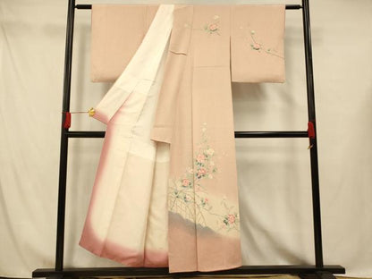 平和屋着物■訪問着 更紗花籬文 暈し染め 正絹 逸品 AABG9834fw